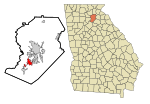 Hall County Georgia Incorporated and Unincorporated areas Oakwood Highlighted